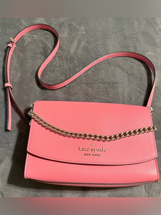 kate spade Handbags - Kate Spade Coral Leather Crossbody/Clutch with Gold Chain